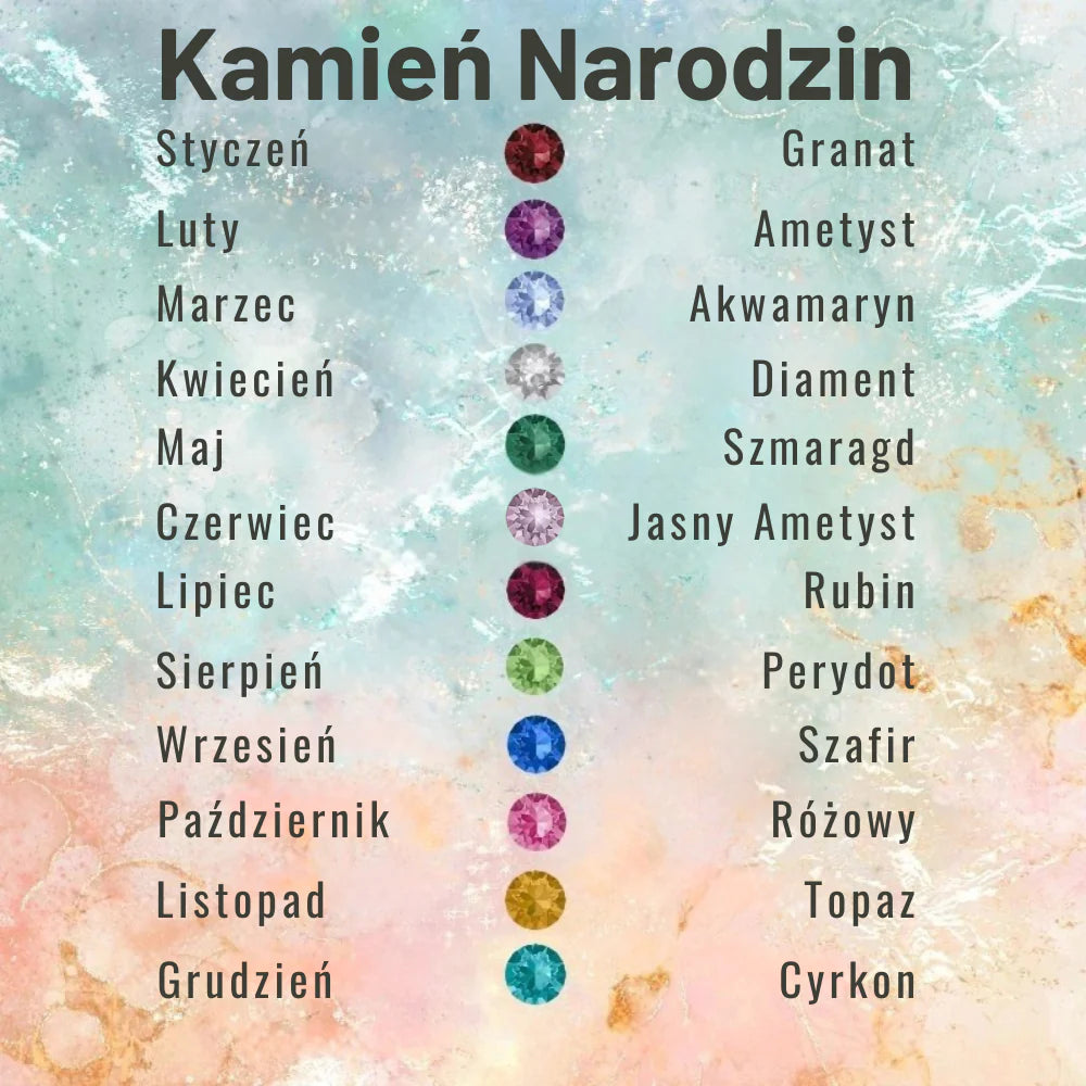 Dla Mojej Żony – Naszyjnik Serce z Kamieniem Urodzinowym