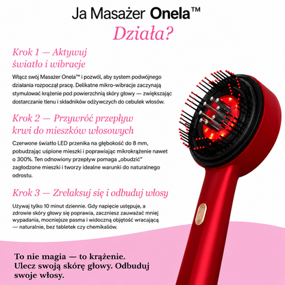 Masażer skóry głowy i głowy z LED Onela™